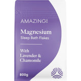 AMAZING OILS - Magnesium Sleep Bath Flakes with Lavender & Chamomile 800g