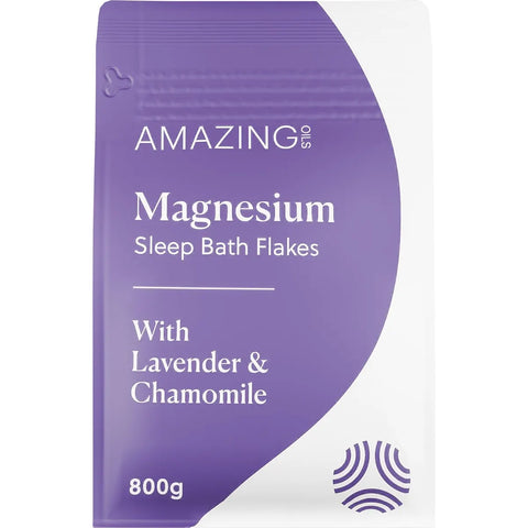 AMAZING OILS - Magnesium Sleep Bath Flakes with Lavender & Chamomile 800g