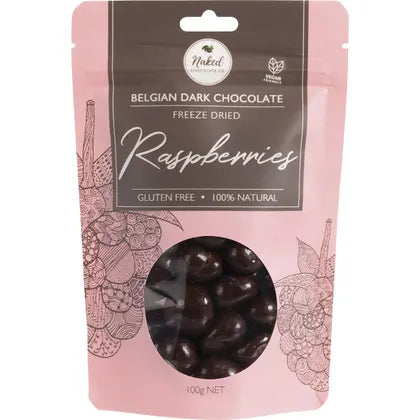 NAKED CHOCOLATE CO - Freeze Dried Raspberries | Dark Chocolate