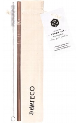 EVER ECO - Rose Gold Stainless Steel Drinking Straws (Straight)
