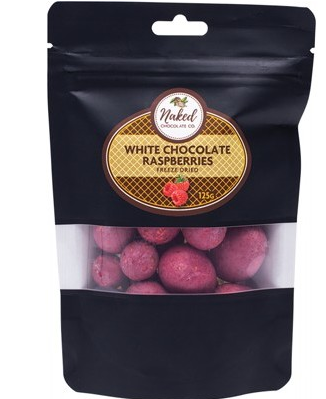 NAKED CHOCOLATE CO - Freeze Dried Raspberries | White Chocolate