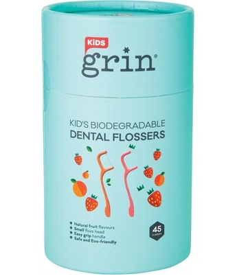 GRIN NATURAL - Kids Biodegradable Dental Floss Picks