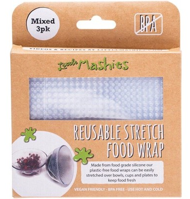 LITTLE MASHIES - Reusable Stretch Silicone Food Wrap | Mixed 3 Pack