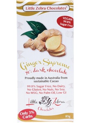 LITTLE ZEBRA CHOCOLATES - Dark Chocolate Ginger Supreme