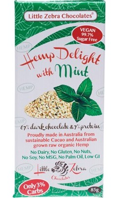 LITTLE ZEBRA CHOCOLATES - Hemp Delight Dark Chocolate Mint