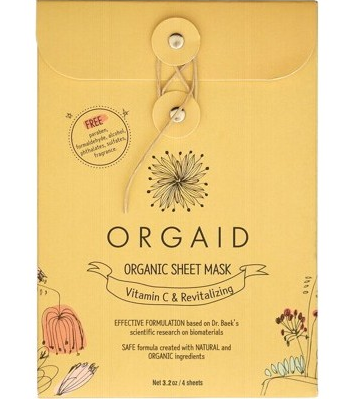 ORGAID - 4 Pack Organic Sheet Mask | Vitamin C & Revitalizing