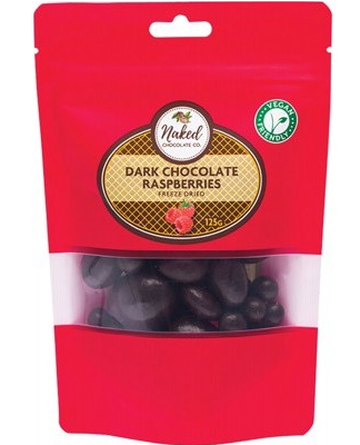 NAKED CHOCOLATE CO - Freeze Dried Raspberries | Dark Chocolate