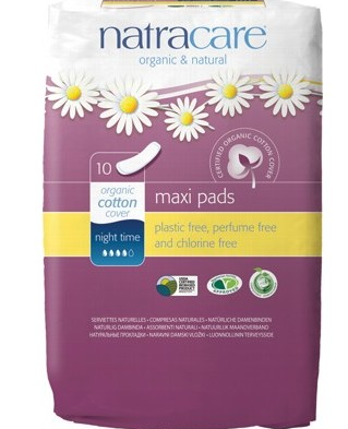 NATRACARE - Maxi Pads 10 Pack (Night Time)