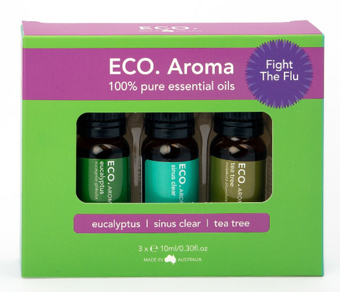 ECO. Fight The Flu Aroma Trio - Eucalyptus, Sinus Clear, Tea Tree