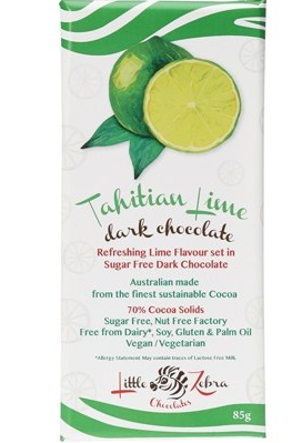 LITTLE ZEBRA CHOCOLATES - Tahitian Lime Dark Chocolate