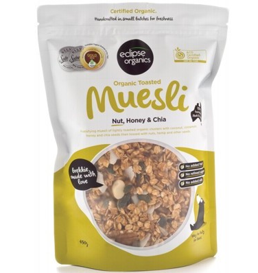 ECLIPSE ORGANICS - Organic Toasted Muesli | Nut, Honey & Chia