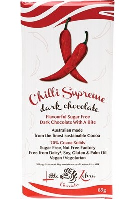 LITTLE ZEBRA CHOCOLATES - Chilli Supreme Dark Chocolate