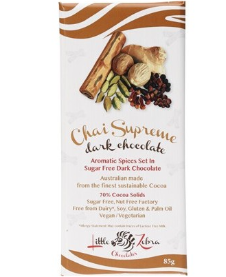 LITTLE ZEBRA CHOCOLATES - Chai Supreme Dark Chocolate