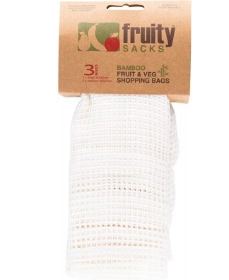 FRUITY SACKS - Reuseable Bamboo Shopping Bags (3 Pack)
