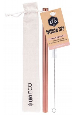 EVER ECO - Bubble Tea Straw Kit | Rose Gold + Cleaning Brush