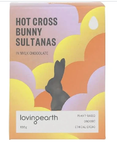 LOVING EARTH Hot Cross Bunny Sultanas - Hot Cross Bun-Spiced Mylk Chocolate